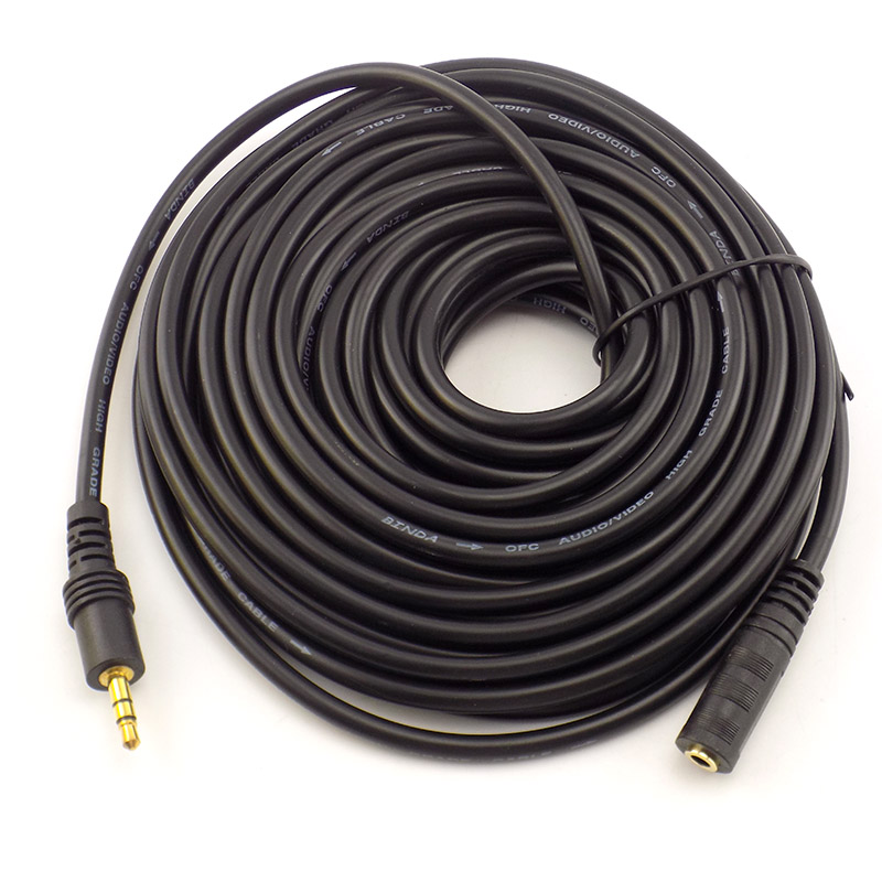 Cable Extension 3.5 - 1.5/3/5/10M 3.5 มม.สเตอริโอชายหญิงสายต่อสายสัญญาณเสียงสําหรับหูฟังทีวีคอมพิวเตอร์แล็ปท็อป MP3/MP4 หูฟัง E3