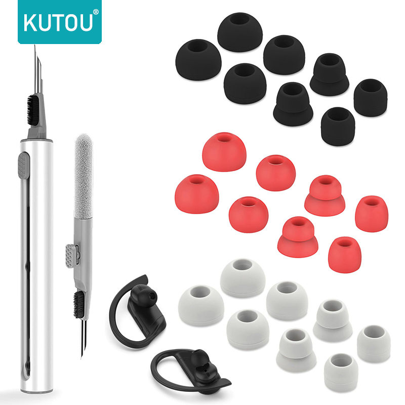 Silicone Ear Tip Replacement - Kutou จุกหูฟังซิลิโคนสำรองสำหรับหูฟัง powerbeats Pro สำหรับเต้นหูกันหนาวหูฟังยืดหยุ่นสำหรับเต้น x