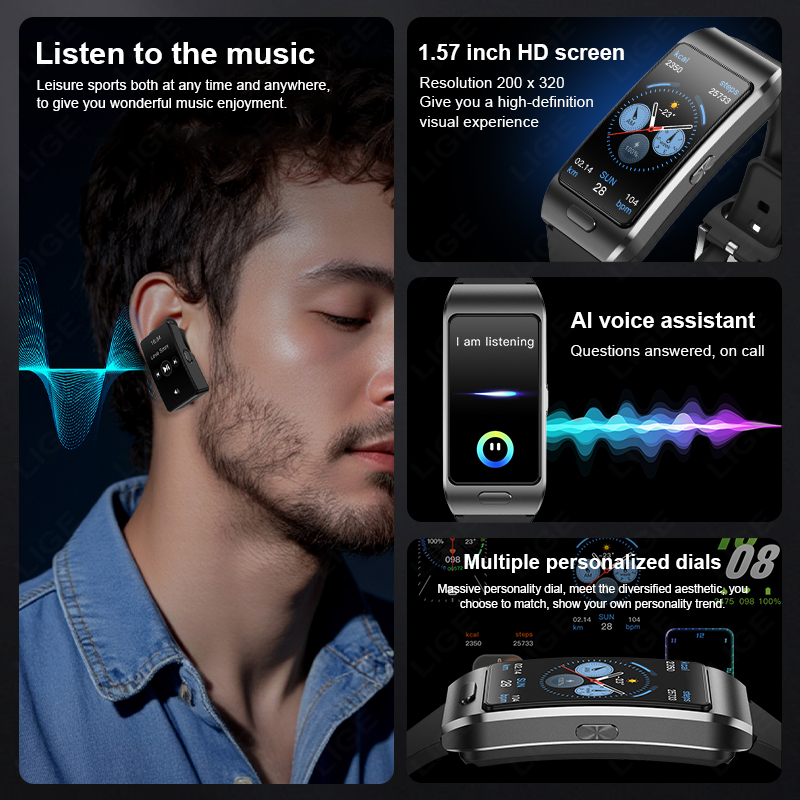 LIGE ใหม่สมาร์ทวอทช์หูฟัง TWS  - Wireless Earbuds Tws บทวิจารณ์และราคา