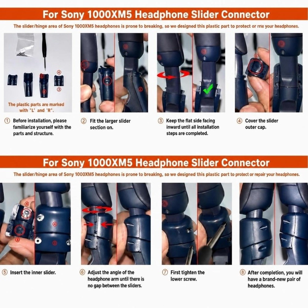 ชุดซ่อมบานพับหูฟังพลาสติก ชุดเ - Sony Headphone Wh-1000Xm5 บทวิจารณ์และราคา