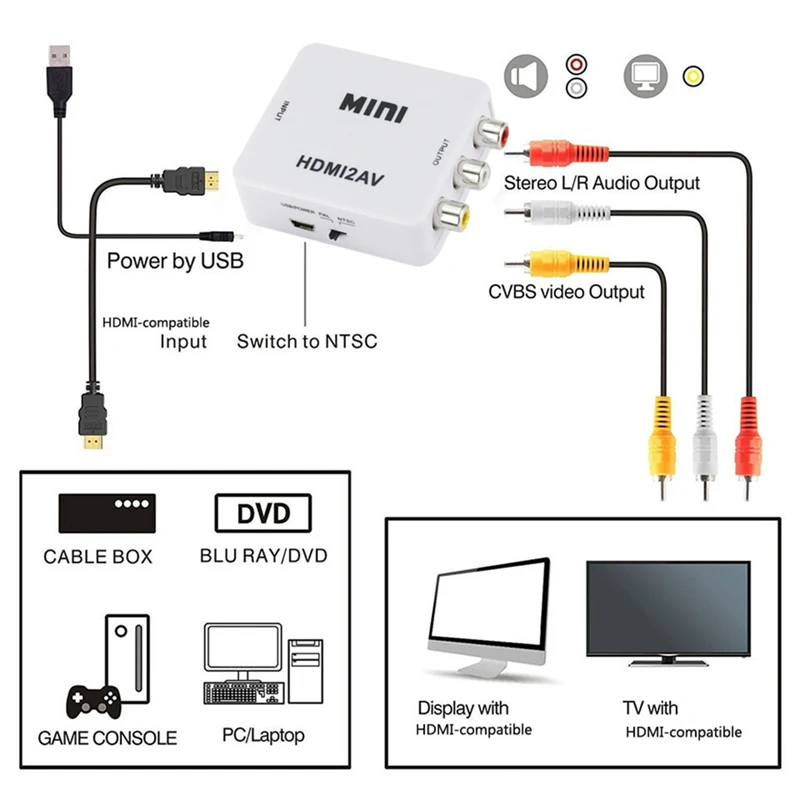 HDMI เข้ากันได้กับอะแดปเตอร์แป - Audio Splitter Y บทวิจารณ์และราคา